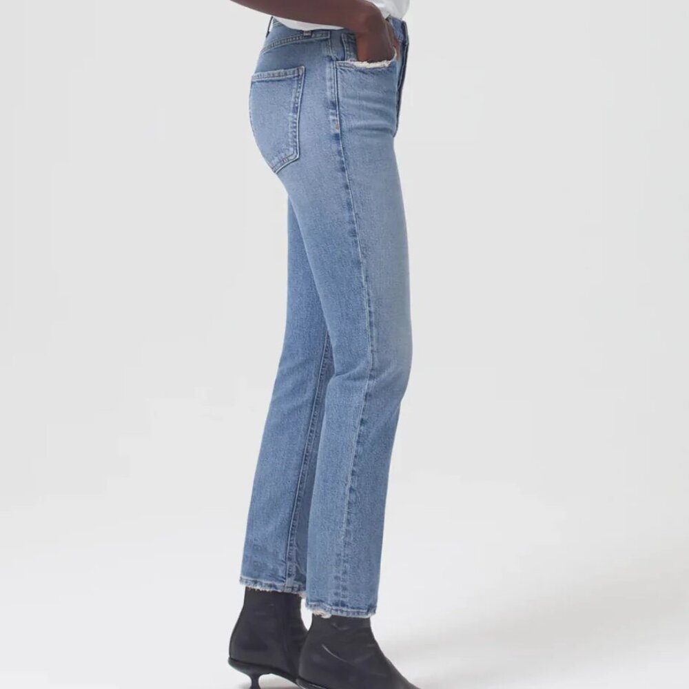 AGOLDE Riley Long High-Rise Straight Stretch Jeans Size 29 Long in Cove Wash